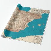 Old Spain and Portugal Map  Cadeaupapier (Uitgerold)