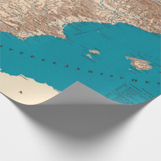 Old Spain and Portugal Map  Cadeaupapier (Hoek)