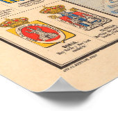 Old Spain Map (1892)  Spaans gezinshoofd Poster (Hoek)