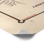 Old Spokane WA Map (1924) De Lila Stad Poster (Hoek)