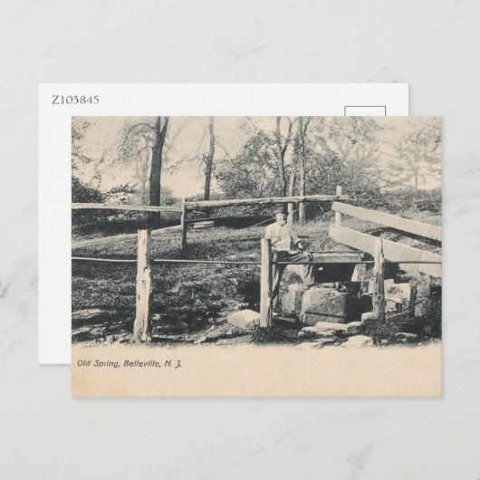 Old Spring, Belleville, NJ 1907  Briefkaart (Voorkant / Achterkant)