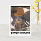 "Old Squurly" Wenskaart Kaart (Gele Bloem)