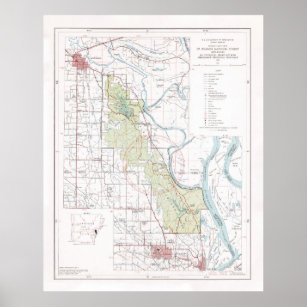 Old St Francis National Forest Map (1970) Poster