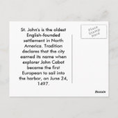 Old St. John's Briefkaart (Achterkant)