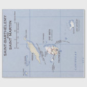 Old St Martin, Anguilla & St Barts Island Map Cadeaupapier (Vlak)