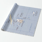 Old St Martin, Anguilla & St Barts Island Map Cadeaupapier (Uitgerold)
