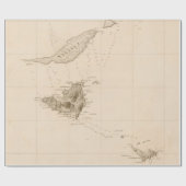 Old St Martins, Anguilla & St Barts Island Map Cadeaupapier (Vlak)