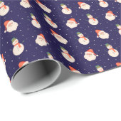 Old St. Nick en Frosty de sneeuwman op de marine Cadeaupapier (Rol Hoek)