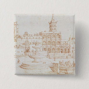 Old St. Peter's Vierkante Button 5,1 Cm