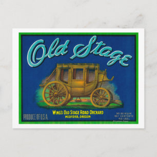 Old Stage Pear Crate LabelMedford, OF Briefkaart