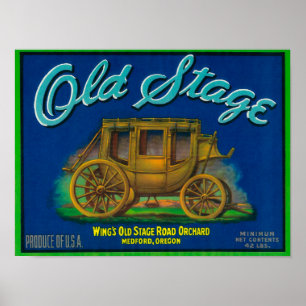 Old Stage Pear Crate LabelMedford, OF Poster