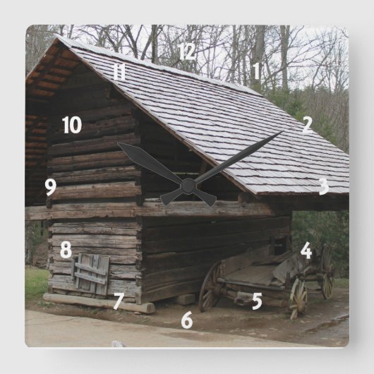 Old Stagecoach Clock Vierkante Klok (Voorkant)