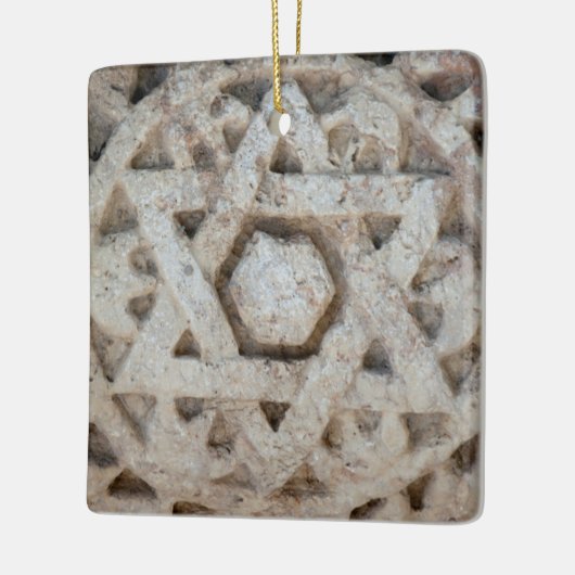 Old Star of David carving, Israël Keramisch Ornament (Links)