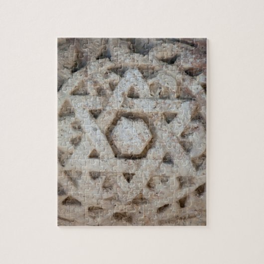 Old Star of David carving, Israël Legpuzzel (Verticaal)