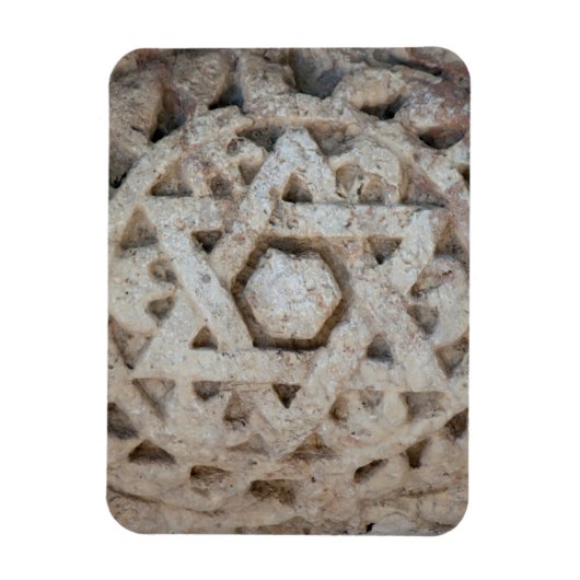 Old Star of David carving, Israël Magneet (Verticaal)