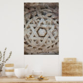 Old Star of David carving, Israel Poster (Keuken)