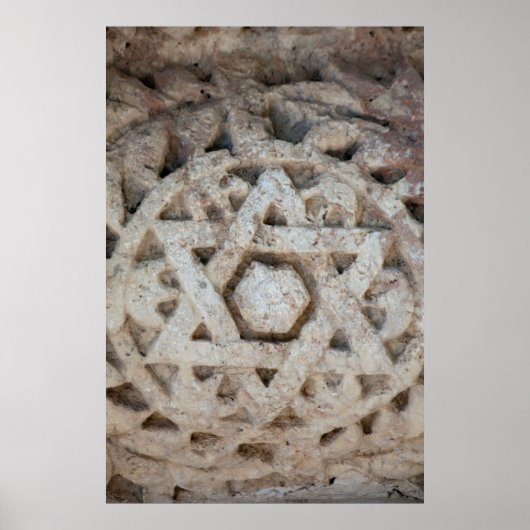 Old Star of David carving, Israel Poster (Voorkant)
