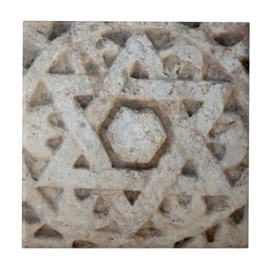 Old Star of David carving, Israël Tegeltje (Voorkant)