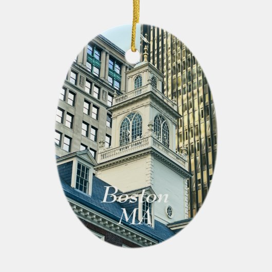 Old State House in Boston Massachusetts Keramisch Ornament (Voorkant)