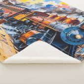 Old Steam Engine Locomotive Treinstation Sherpa Deken (3/4)