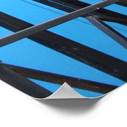 Old Steam Train Le Mastrou Blue Wagon Poster (Hoek)