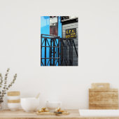 Old Steam Train Le Mastrou Blue Wagon Poster (Keuken)