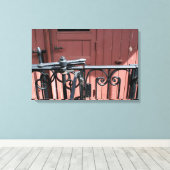 Old Steam Train Le Mastrou Brown Wagon Canvas Afdruk (Insitu (Houten vloer))