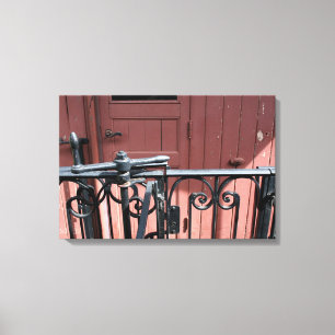 Old Steam Train Le Mastrou Brown Wagon Canvas Afdruk