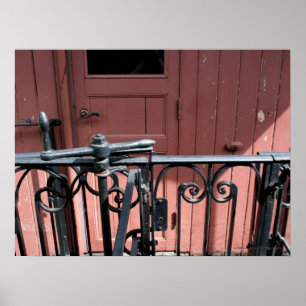 Old Steam Train Le Mastrou Brown Wagon Poster