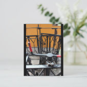 Old Steam Train Le Mastrou Wagon Crank Briefkaart (Staand voorkant)