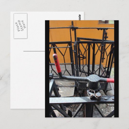 Old Steam Train Le Mastrou Wagon Crank Briefkaart (Voorkant / Achterkant)