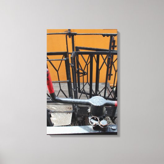 Old Steam Train Le Mastrou Wagon Crank Canvas Afdruk (Voorkant)