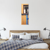 Old Steam Train Le Mastrou Yellow Wagon 12x36 Canvas Afdruk (Insitu (Slaapkamer))