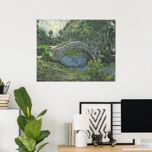Old Stone Bridge, New Orleans, LA Poster (Thuiskantoor)