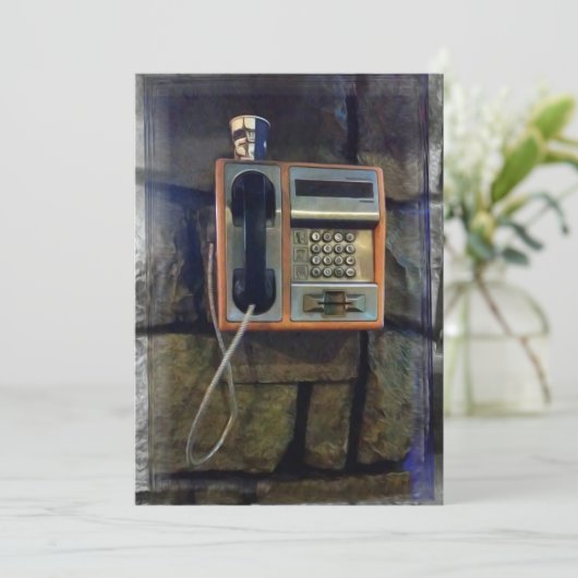 Old Street Telefoon Feestdagenkaart (Staand voorkant)