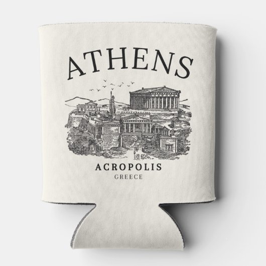 Old-Style Acropolis of Athens Print Blikjeskoeler (Achterkant)