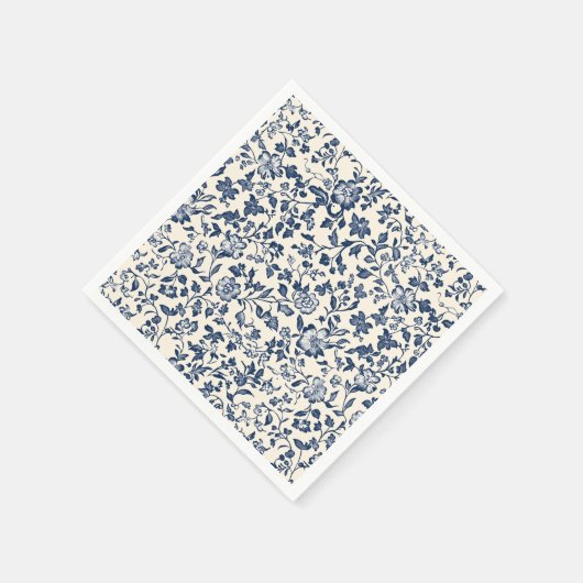 Old-Style Delfts Blauw en crème Bloemenservet Servet (Hoek)