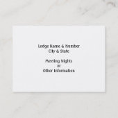 Old Style Freemason Visitekaartje (Achterkant)