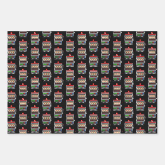 Old Style One Armed Bandit Slot Machine Gambling Inpakpapier Vel (Voorkant 2)