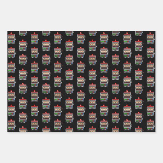 Old Style One Armed Bandit Slot Machine Gambling Inpakpapier Vel (Voorkant)