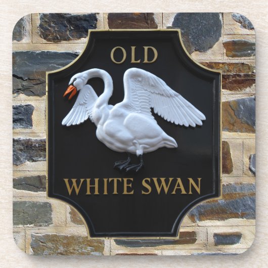 Old Swan Pub Sign Drankjes Onderzetter (Voorkant)