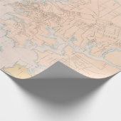 Old Sydney Australia Map Cadeaupapier (Hoek)