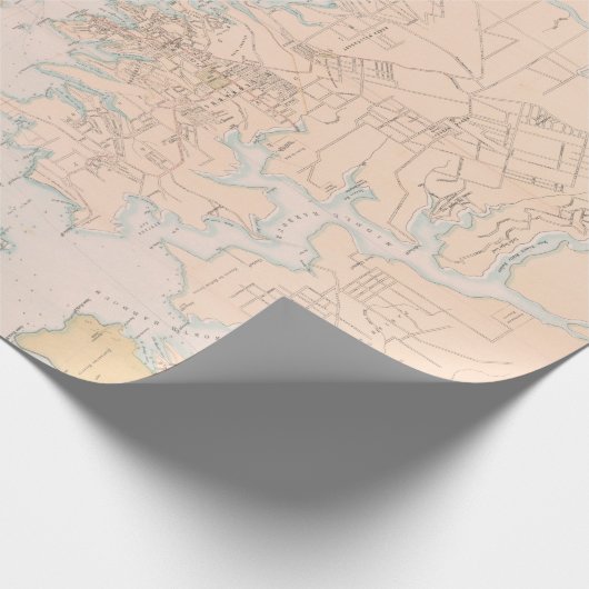 Old Sydney Australia Map Cadeaupapier (Hoek)