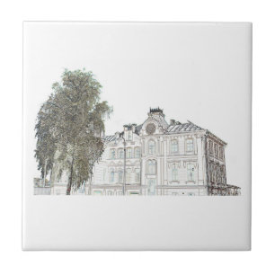 Old Synagogue Architecture Sketch Tegeltje