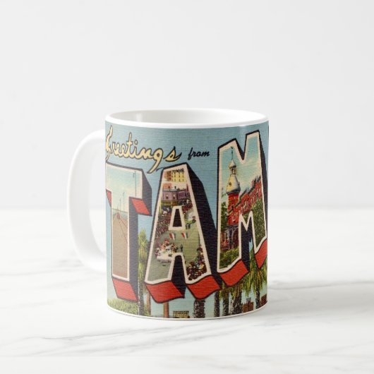 Old Tampa Florida Greeting Mug Koffiemok (Voorkant links)