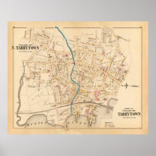 Old Tarrytown NY Map (1881)  Sleepy Hollow Poster