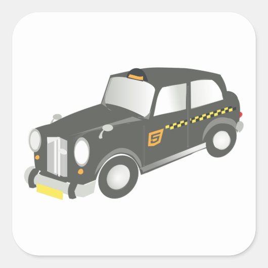 Old Taxi Vierkante Sticker (Voorkant)