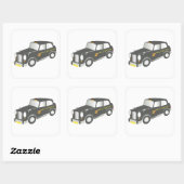 Old Taxi Vierkante Sticker (Vel)