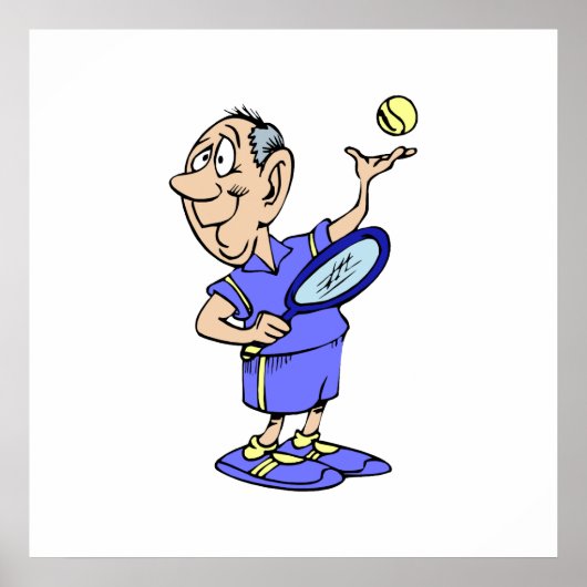 Old Tennis Guy Poster (Voorkant)