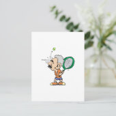 Old Tennis Player Briefkaart (Staand voorkant)